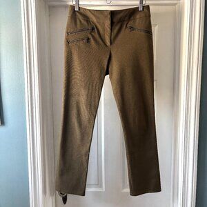 Veronica Beard Roxy Crop Ankle Pants Olive Green Size 8